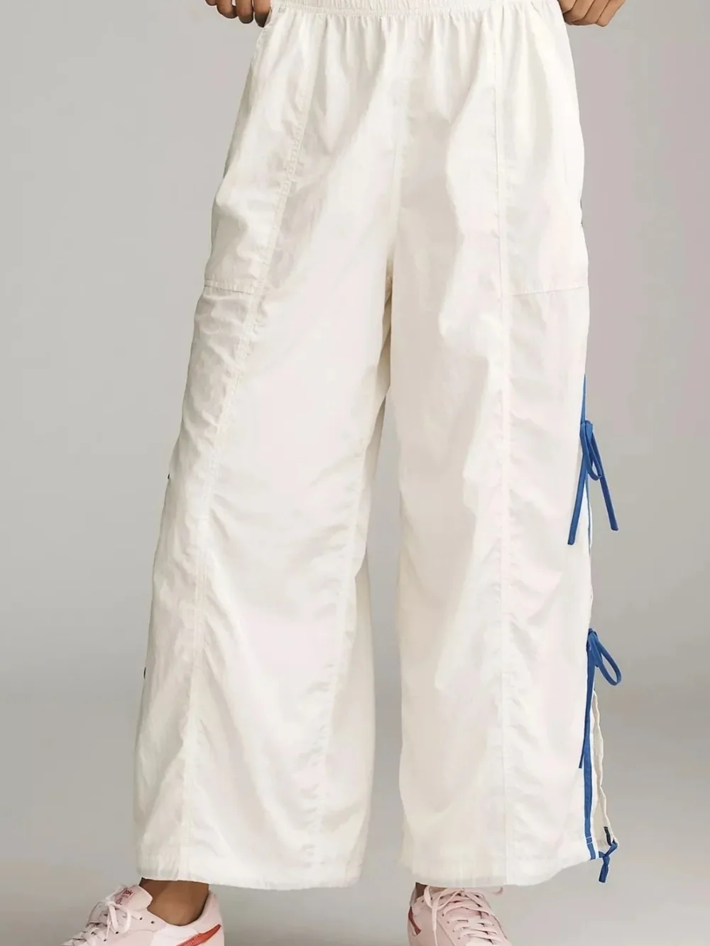 NWT Anthroplologie Daily Practice Wide Leg Pull-On Pants Tie White/Creme Sz Med - Picture 3 of 3